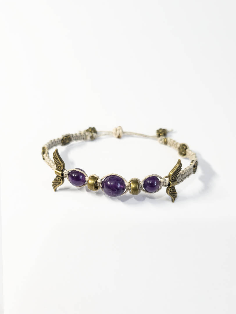 Winged Bracelet with Amethyst