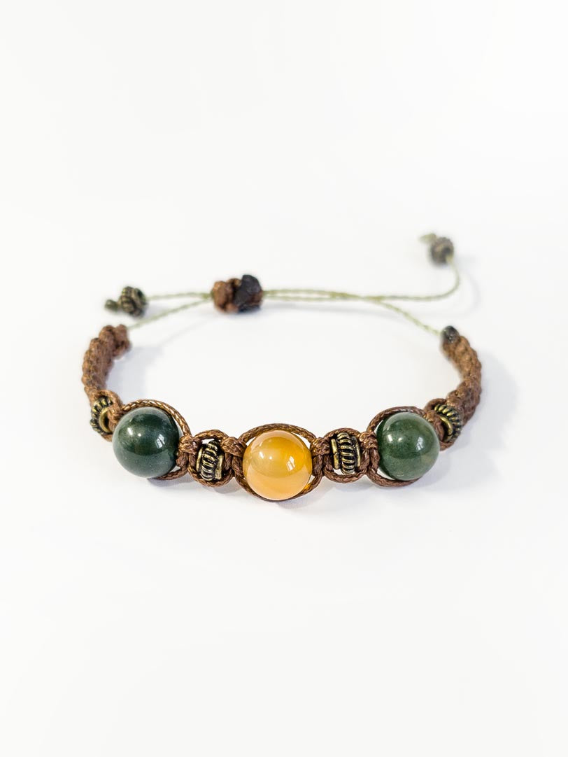 Bracelet with Carnelian and Moss Agate