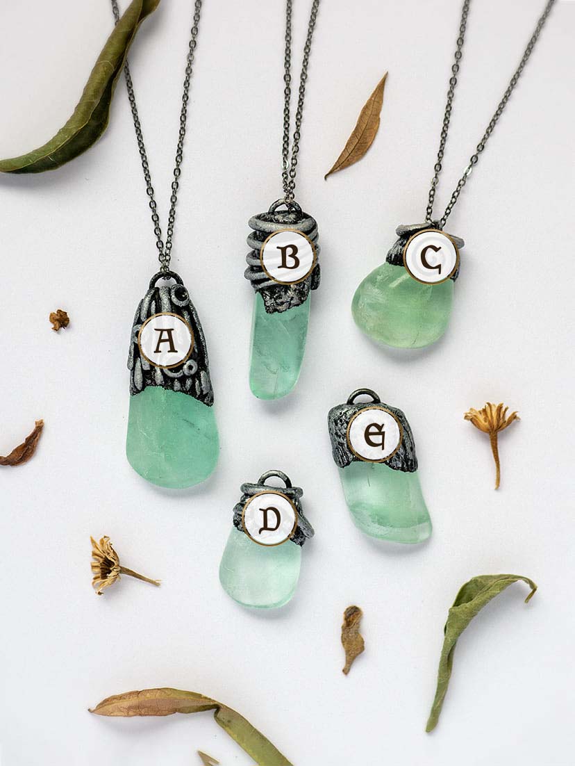 FIDUCIA e LIBERTĂ€ ~ collana con fluorite verde naturale