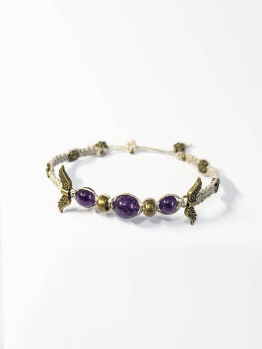 Winged Bracelet with Amethyst