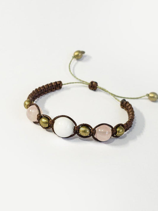 Bracelet with Jade and Rose Quartz