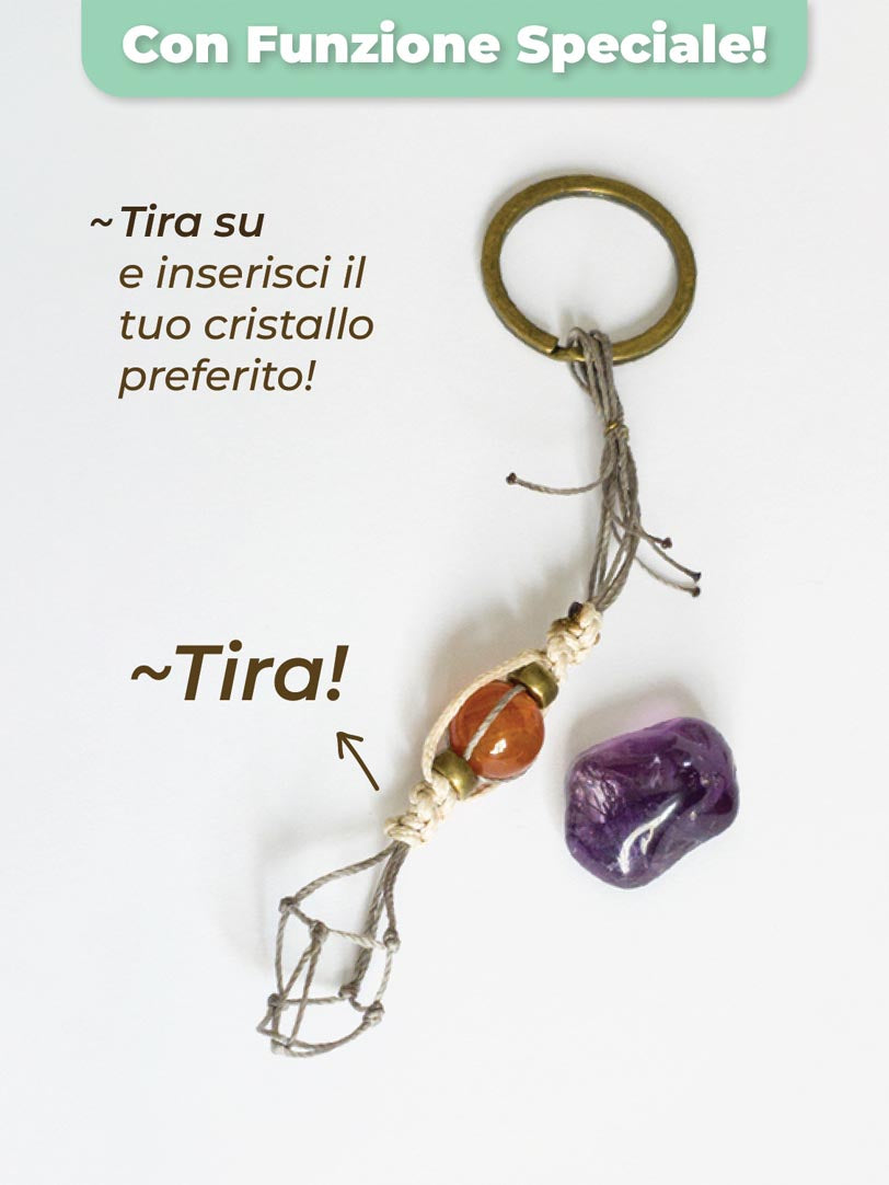 Keychain with Carnelian, Star and Fairy